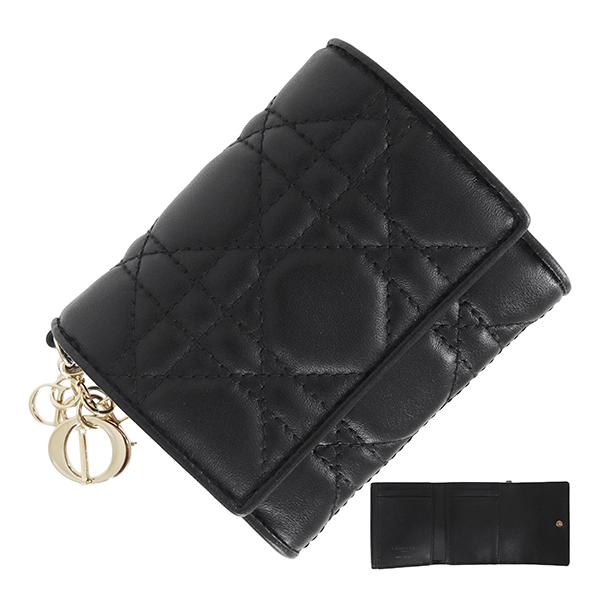 Lady Dior ディオール 財布 三つ折り ロータスウォレット カナージュ