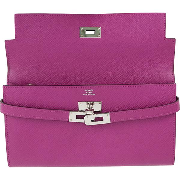 Kelly エルメス 財布 ケリーウォレット ロング エプソン ローズ