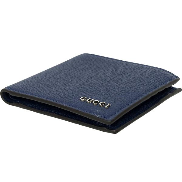 GUCCI グッチ 財布 二つ折りウォレット カーフレザー ネイビー GUCCI グッチ 財布 二つ折りウォレット カーフレザー ネイビー