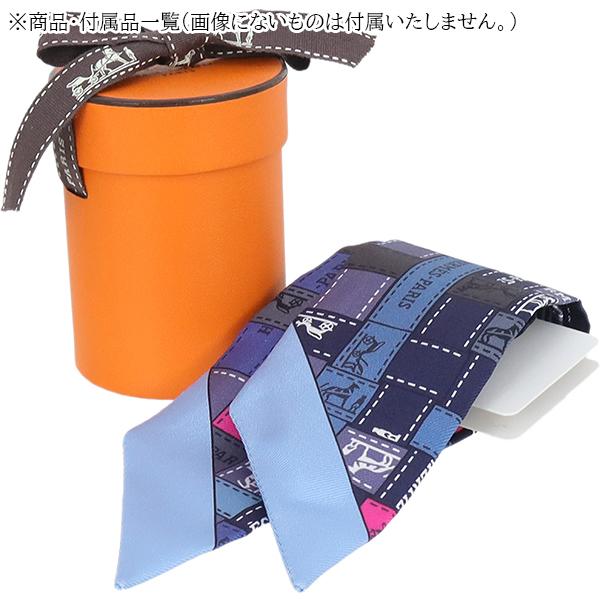 HERMES（エルメス） ツイリー ボルデュック・チェック ブルー