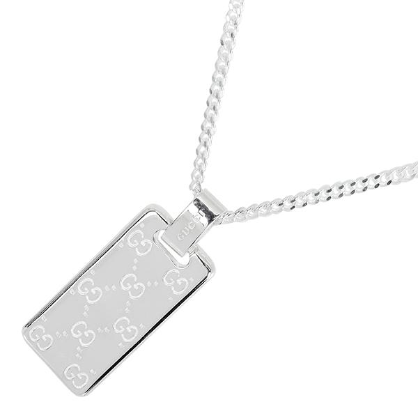 グッチ SV925 ♂ シンボルマーク ペンダント ネックレス 美品 シルバー GUCCI（グッチ） ネックレス ペンダント シグネチャー タグネックレス