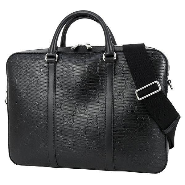 GUCCI（グッチ） ビジネスバッグ ブリーフケース GGエンボス ブラック