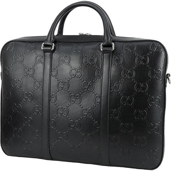 GUCCI（グッチ） ビジネスバッグ ブリーフケース GGエンボス ブラック
