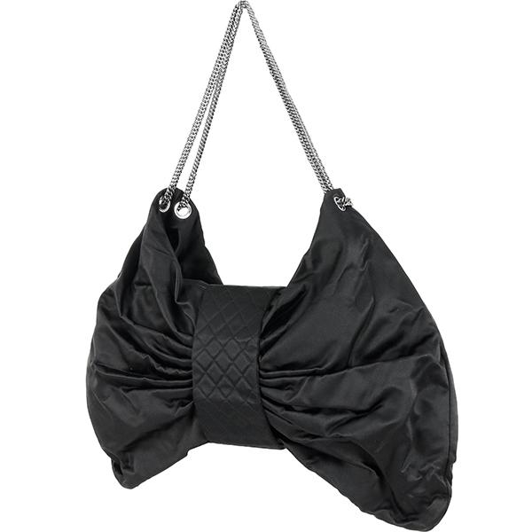 CHANEL 2.55 シャネル チェーンショルダーバッグ サテン ブラック 8800