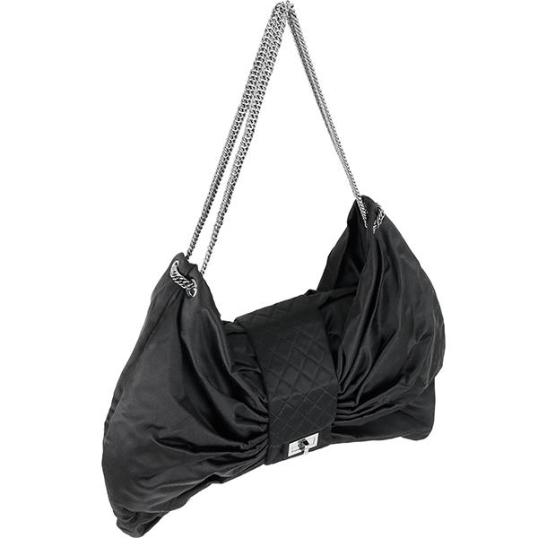 CHANEL 2.55 シャネル チェーンショルダーバッグ サテン ブラック 8800