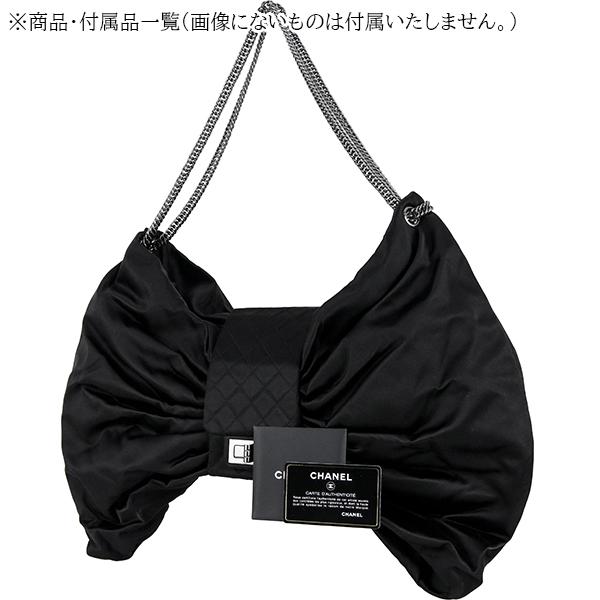 CHANEL 2.55 シャネル チェーンショルダーバッグ サテン ブラック 8800