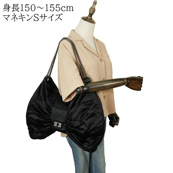 CHANEL 2.55 シャネル チェーンショルダーバッグ サテン ブラック 8800
