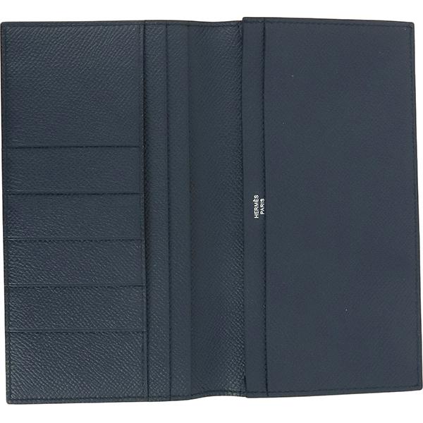 HERMES(エルメス) 札入れ美品  MC2 フレミング ブルーインディゴ×黒× ヴェールシプレス HERMES（エルメス） 財布 MC2 フレミング エプソン ブルーインディゴ