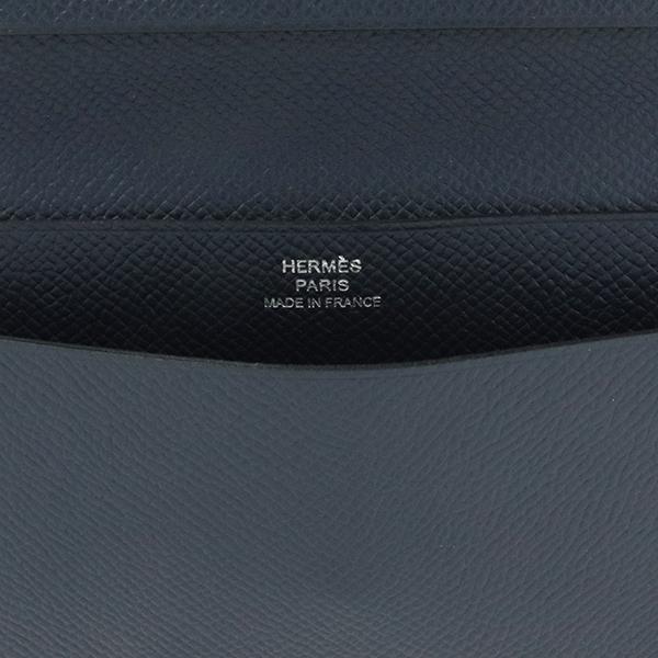 HERMES(エルメス) 札入れ美品  MC2 フレミング ブルーインディゴ×黒× ヴェールシプレス HERMES（エルメス） 財布 MC2 フレミング エプソン ブルーインディゴ