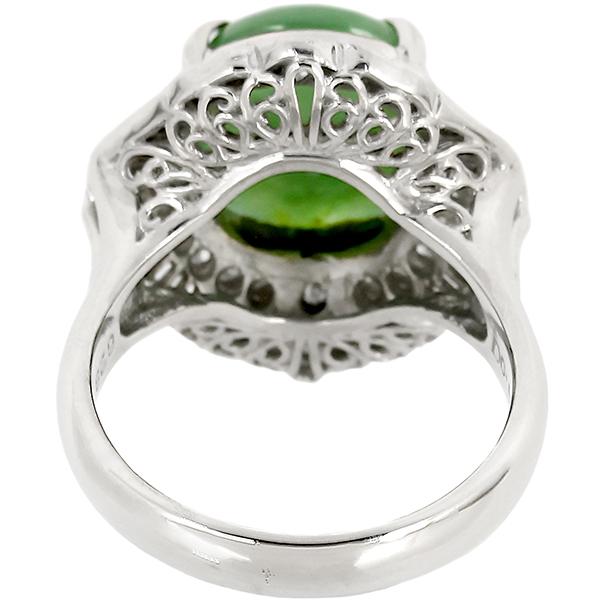 リング 指輪 約12号 プラチナ ヒスイ 翡翠 ダイヤモンド h-a441