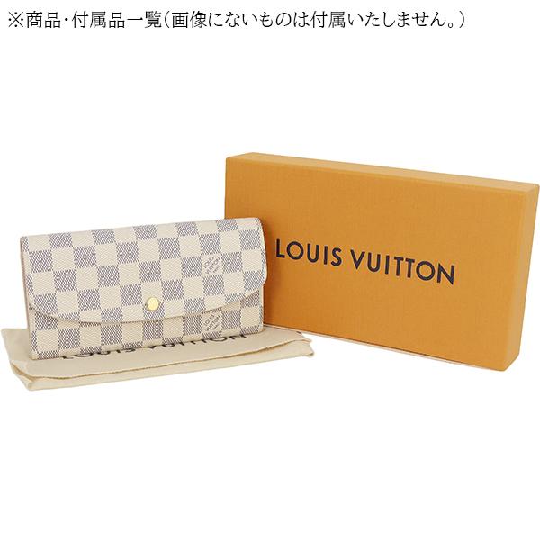 ルイヴィトン 長財布 ポルトフォイユエミリー ダミエアズール ローズバレリーヌ h-a489の画像
