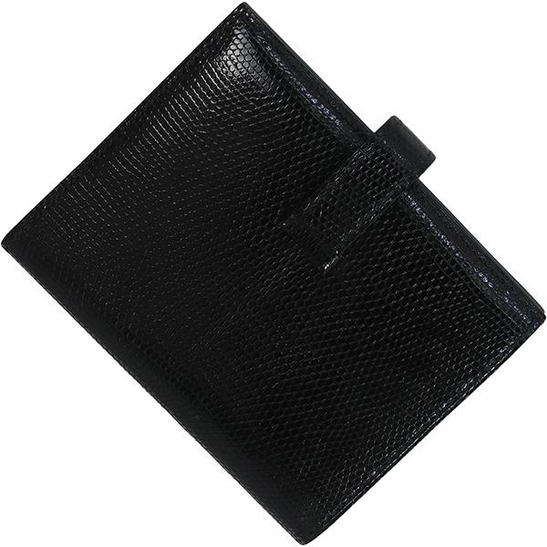 Bearn エルメス 財布 ベアンコンパクト リザード 黒 h-a612 : ACROSS