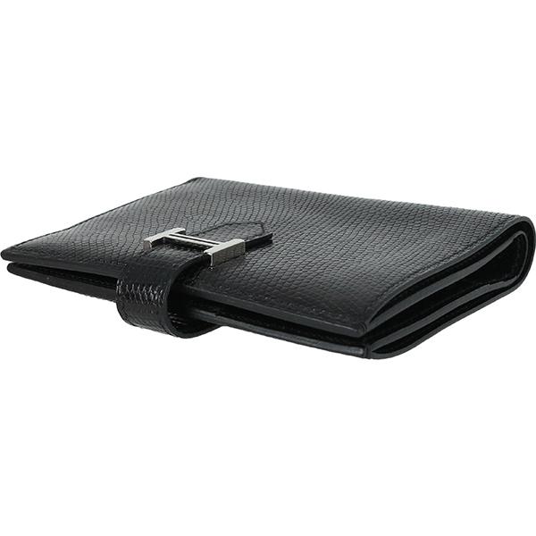 Bearn エルメス 財布 ベアンコンパクト リザード 黒 h-a612 : ACROSS