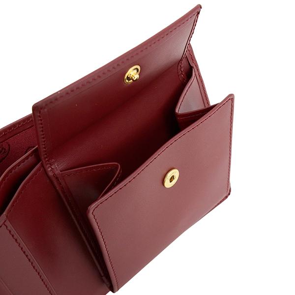 【美品】Cartier マスト バーガンディ ケース 財布 レザー MUST DE CARTIER カルティエ 財布 マストドゥカルティエ 二つ折り財布