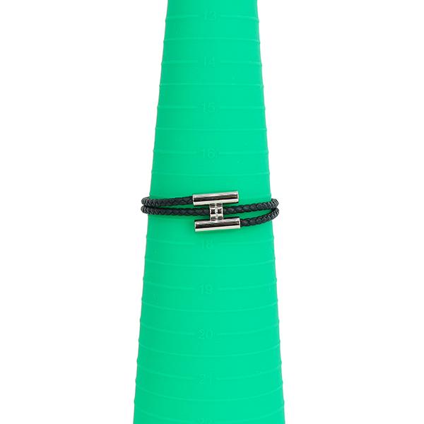 HERMES グリーンレザーブレスレット 6色展開【HERMES】レザーブレスレット《トゥルニ》トレッセ♪ (HERMES