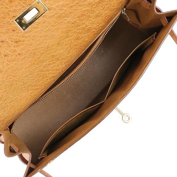 Kelly エルメス ケリー32 オーストリッチ チェスナッツ h-d943