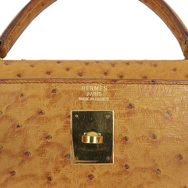 Kelly エルメス ケリー32 オーストリッチ チェスナッツ h-d943