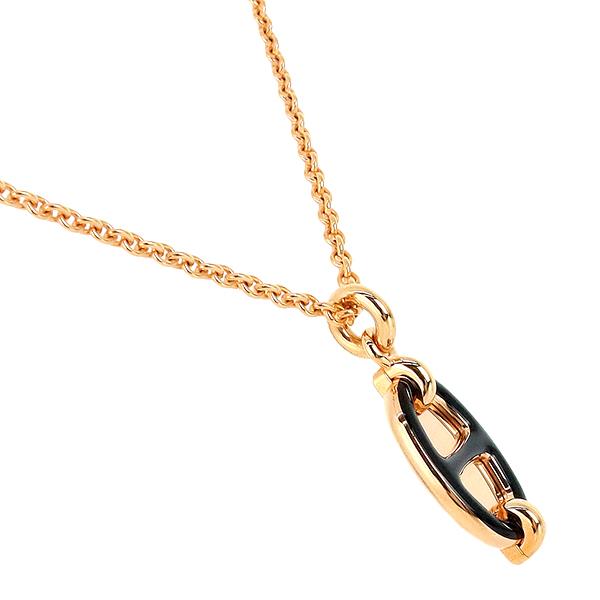 HERMES（エルメス） ネックレス ペンダント ミニマイヨンPM 黒 ピンク