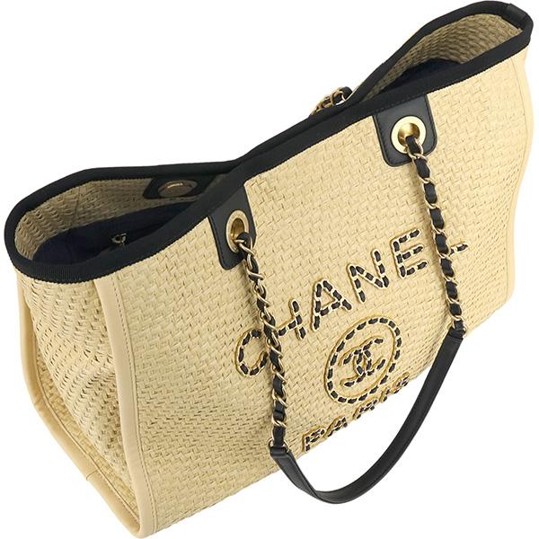 Deauville シャネル トートバッグ ドーヴィル MM ストロー ナチュラル