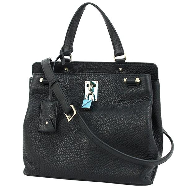 ヴァレンティノ ジョイロック ロックスタッズ ハンドバッグ 肩掛けショルダーバッグ ブラック 黒 レザー ビジネス レディース トートバッグ 2WAY