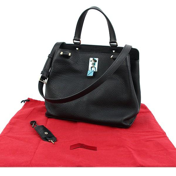 【日本未発売】 ヴァレンティノ ジョイロック ロックスタッズ ハンドバッグ 肩掛けショルダーバッグ ブラック 黒 レザー ビジネス レディース トートバッグ 2WAY 【SK1453658501】(50906円)