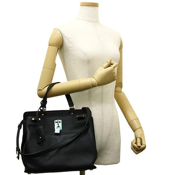 【日本未発売】 ヴァレンティノ ジョイロック ロックスタッズ ハンドバッグ 肩掛けショルダーバッグ ブラック 黒 レザー ビジネス レディース トートバッグ 2WAY 【SK1453658501】(50906円)