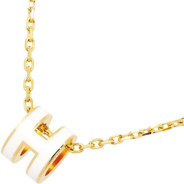 HERMES エルメス ネックレス ペンダント ミニ ポップH ホワイト HERMES エルメス ネックレス ペンダント ミニ ポップH ホワイト