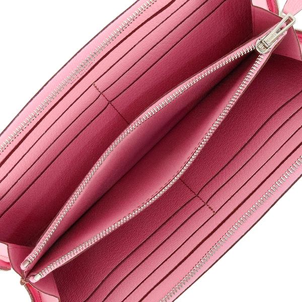 美品.新品.HERMES ピンクtogoエブリンラウンドファスナー長財布 エヴリン エルメス 財布 ジップ ロング シェーヴル ピンク h-j681