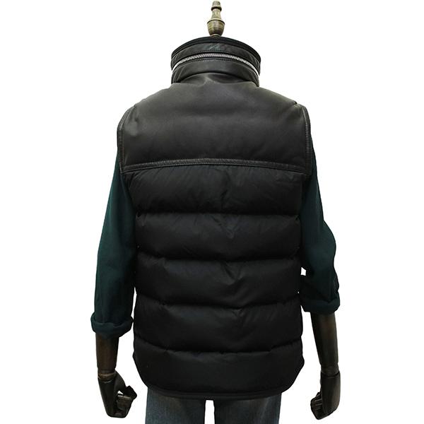 モンクレール MONCLER ダウンベスト ミレイ メンズ #1 ナイロン レザー ムートン ブラック h-k526｜brand-across｜08