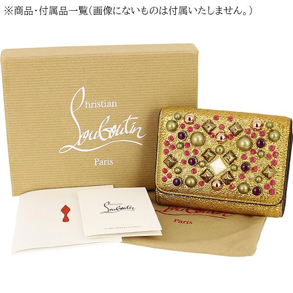 Christian Louboutin スタッズ三つ折り財布 Christian Louboutin◇レザースタッズ 三つ折り財布/NVY 【公式通販】