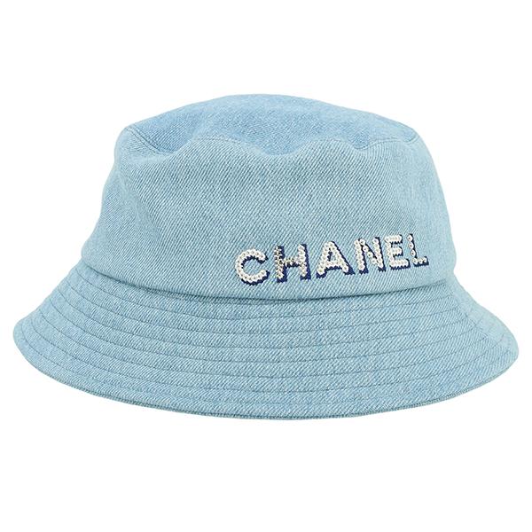 CHANEL（シャネル） 帽子 ハット CHANELロゴ Mサイズ コットンデニム