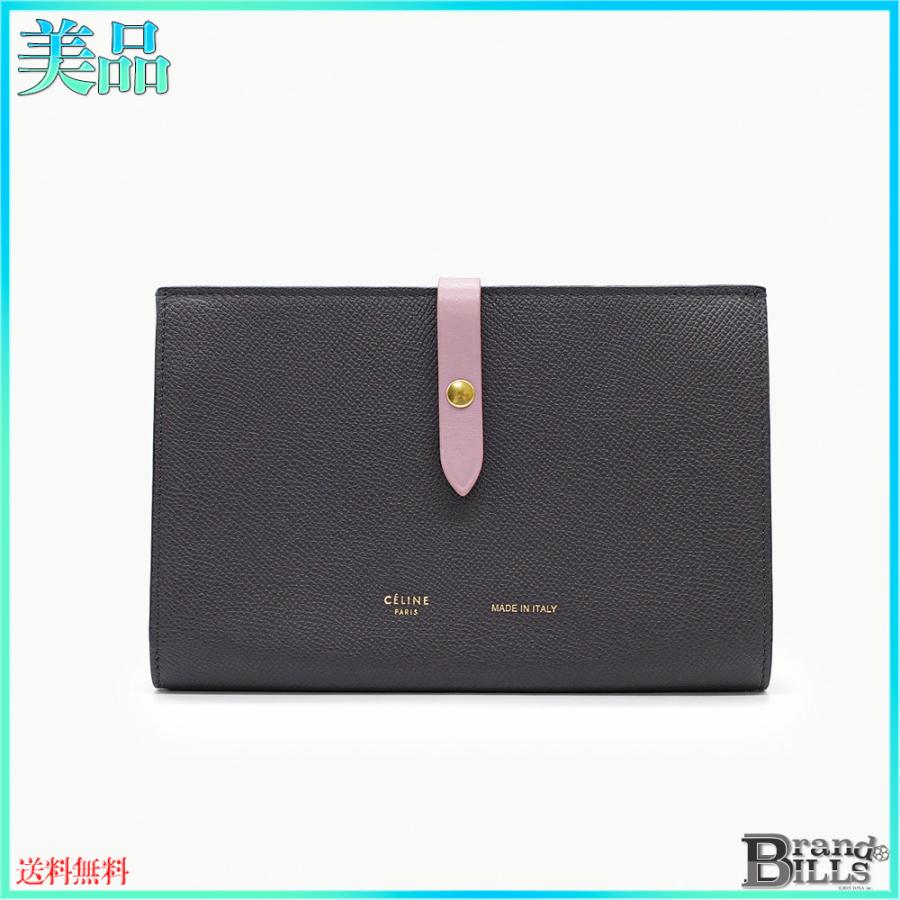 美品】セリーヌ ストラップウォレット ラージ グレー ピンク | tspea.org