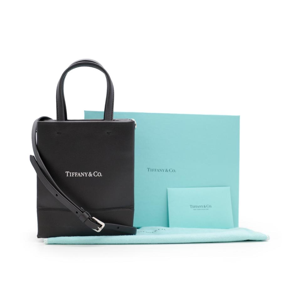 未使用品 Tiffany & Co ティファニー ショッピングトート ミニ 2way ハンドバッグ ショルダーバッグ ショッパー ブラック