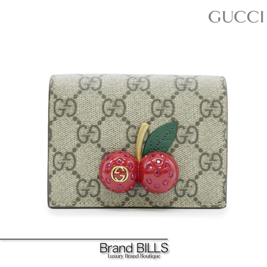 GG 未使用品 GUCCI グッチ チェリー 二つ折り財布 476050 GG GG 未使用品 GUCCI グッチ チェリー 二つ折り財布 476050 GG