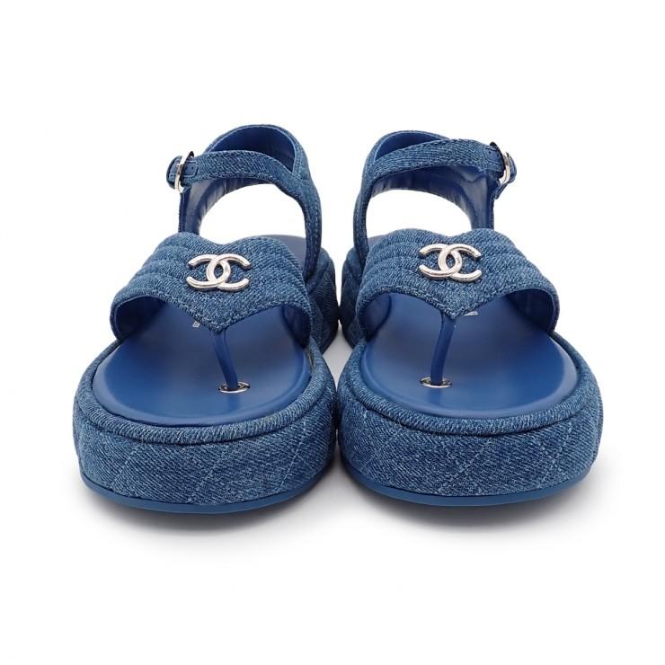 CHANEL（シャネル） 未使用品 トングサンダル G46108 #35 22cm デニム