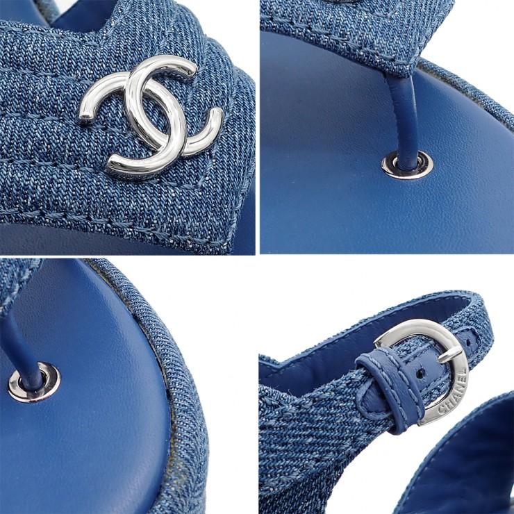 CHANEL サンダル　ノベルティ CHANEL（シャネル） 未使用品 トングサンダル G46108 #35 22cm デニム