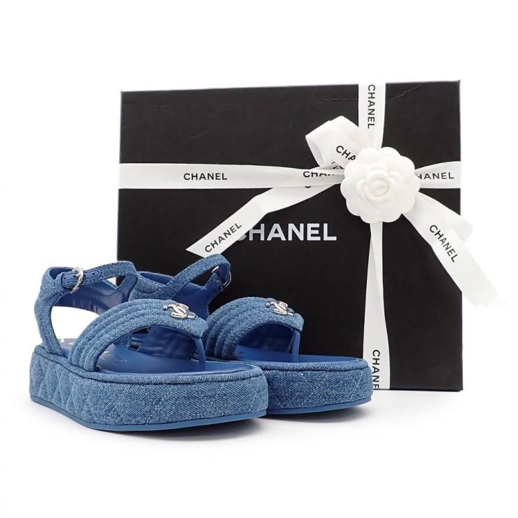 CHANEL（シャネル） 未使用品 トングサンダル G46108 #35 22cm デニム