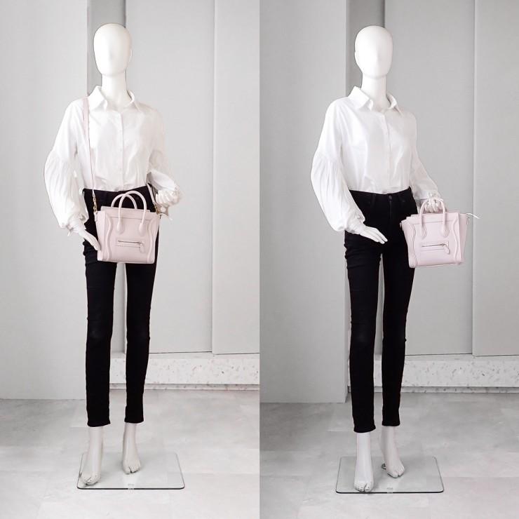 未使用品 CELINE セリーヌ ラゲージ ナノショッパー  189243DRU ドラムドカーフスキン プードル （ピンクベージュ系） レディース CELINE（セリーヌ） 未使用品 ラゲージ ナノショッパー ハンドバッグ