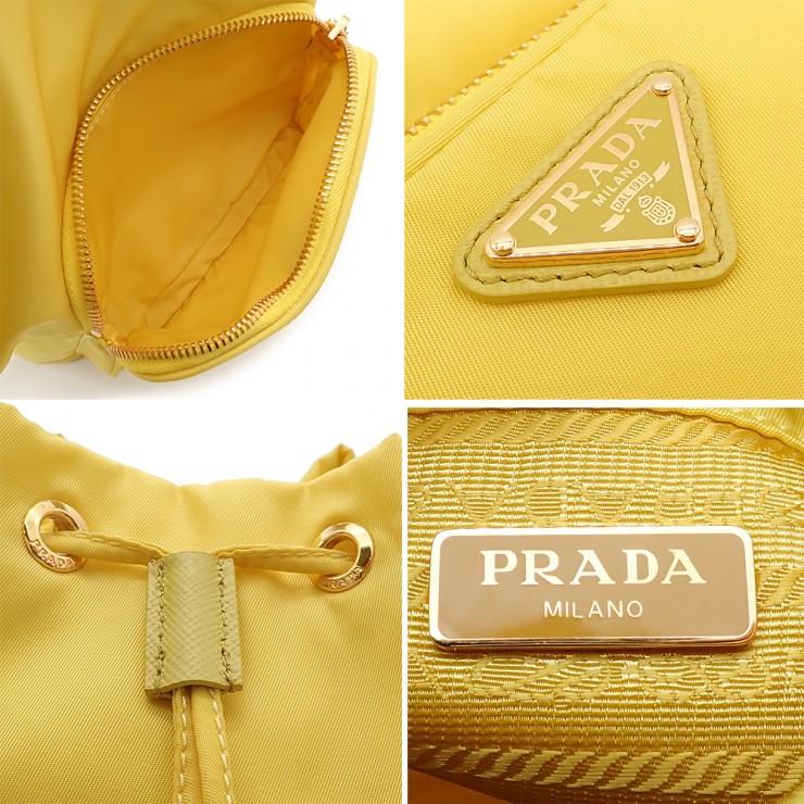 未使用品 PRADA プラダ デュエット バケットバッグ 1BH038 リナイロン レザー イエロー レディース PRADA（プラダ） 未使用品 デュエット バケットバッグ ハンドバッグ