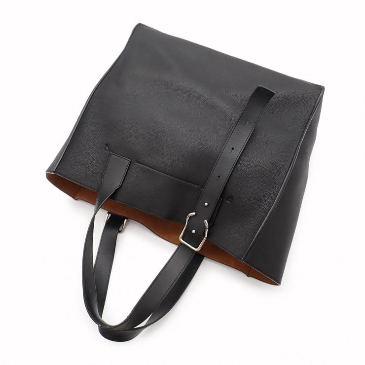 LOEWE ロエベ バックルトート トートバッグ B692L09X01 アナグラム ソフトグレインカーフ レザー ブラック メンズ