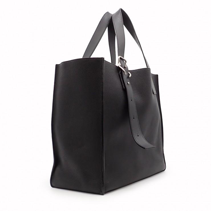 LOEWE ロエベ バックルトート トートバッグ B692L09X01 アナグラム ソフトグレインカーフ レザー ブラック メンズ