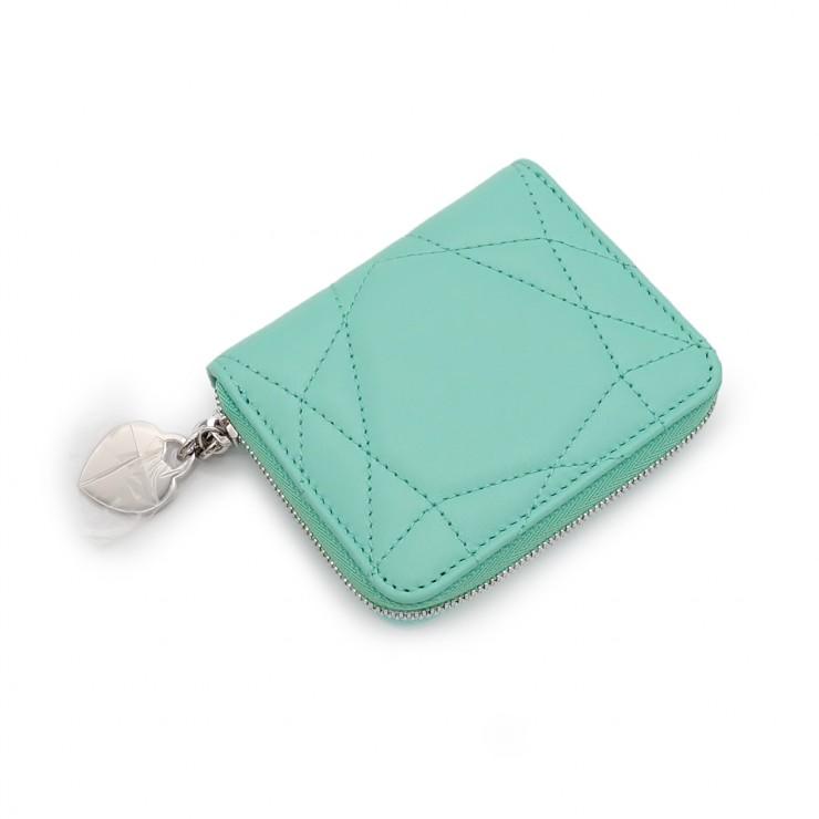 新品 Tiffany & Co ティファニー パデット スモールウォレット ミニ財布 コインケース 73797136 ラムスキン ティファニーブルー ハートの画像