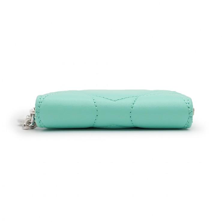 新品 Tiffany & Co ティファニー パデット スモールウォレット ミニ財布 コインケース 73797136 ラムスキン ティファニーブルー ハートの画像