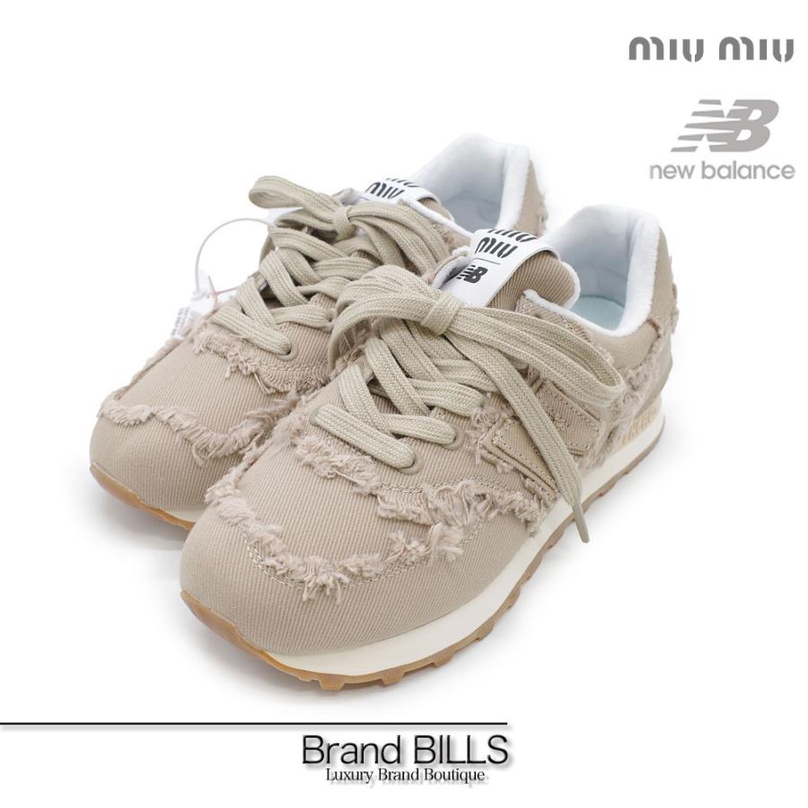 新品 Miu Miu×New Balance 574 ミュウミュウ ニューバランス 574 デニム スニーカー コラボ 5E765D ファブリック  ベージュ 38 25cm : n0726375mi : BrandBILLS Yahoo!ショップ - 通販 - Yahoo!ショッピング