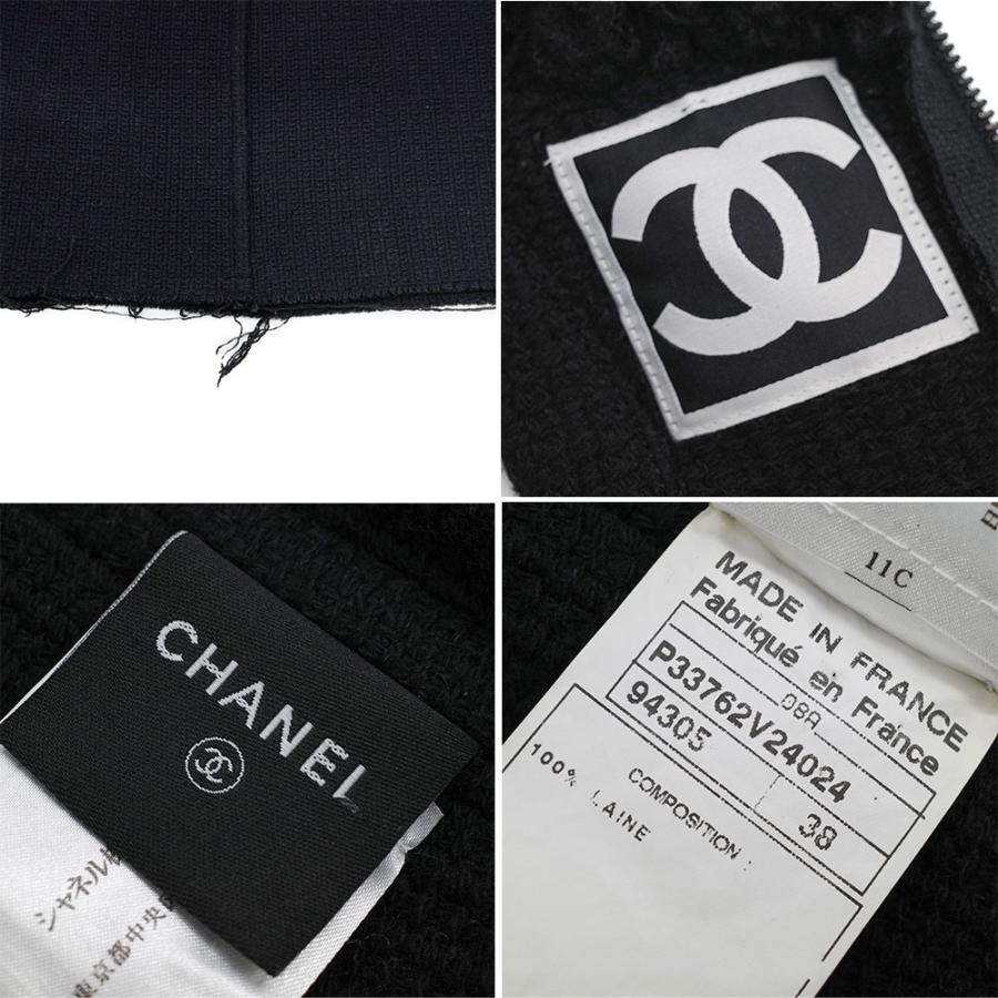 CHANEL 98P ノースリーブ トップス シルク100% ココマークブラック CHANEL】【イタリア製】【ココマーク】【CCマーク】シャネル