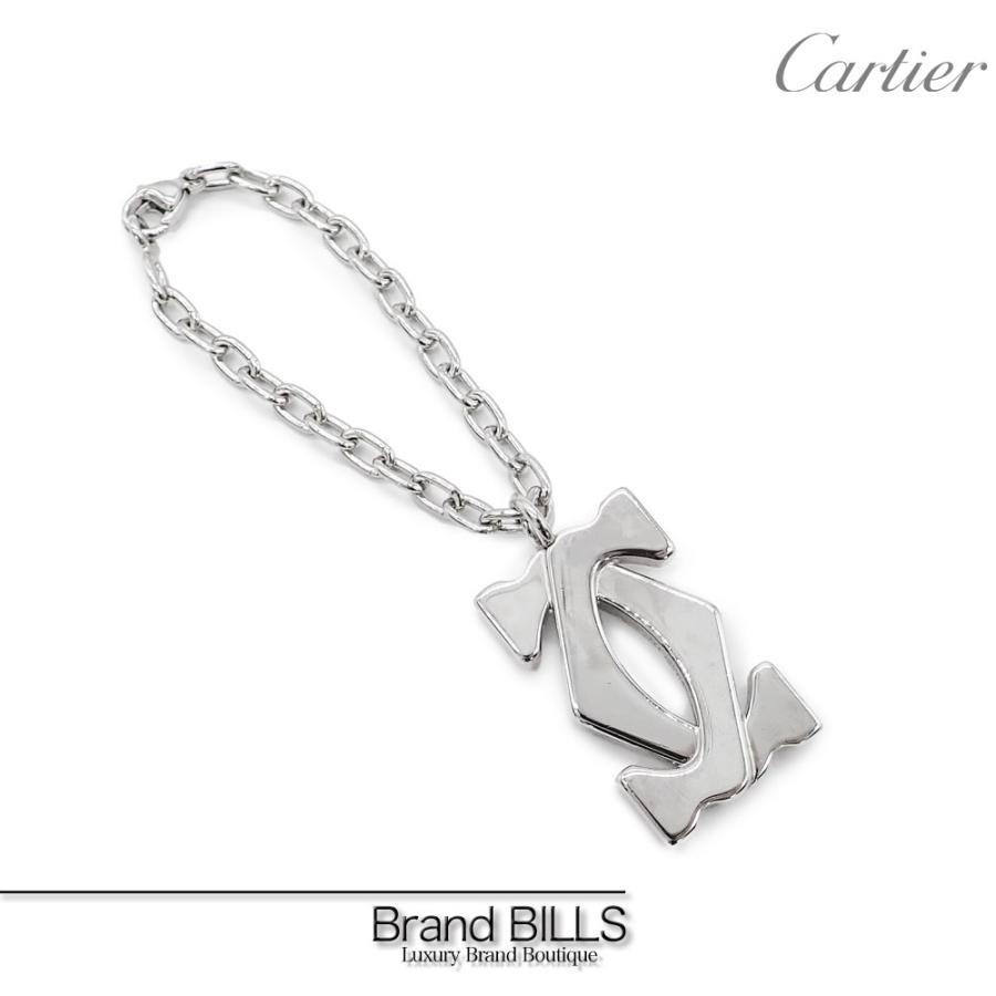 Cartier 美品 カルティエ 2C ロゴマーク キーホルダー バック Cartier 美品 カルティエ 2C ロゴマーク キーホルダー バック
