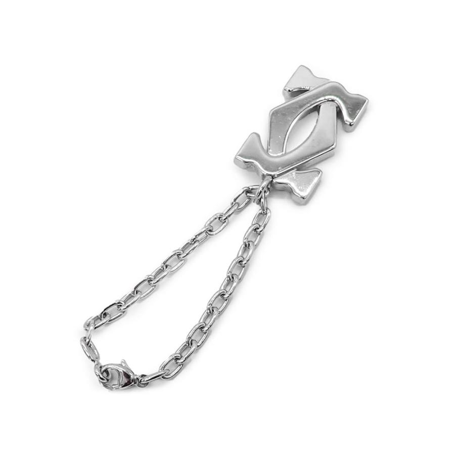 Cartier 美品 カルティエ 2C ロゴマーク キーホルダー バック Cartier 美品 カルティエ 2C ロゴマーク キーホルダー バック
