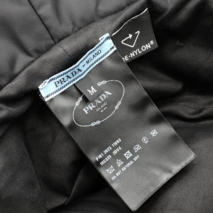 美品 PRADA プラダ バケットハット 帽子 Re-Nylon キルティング トライアングルロゴ 1HC325 #M NERO ブラック レディース_8