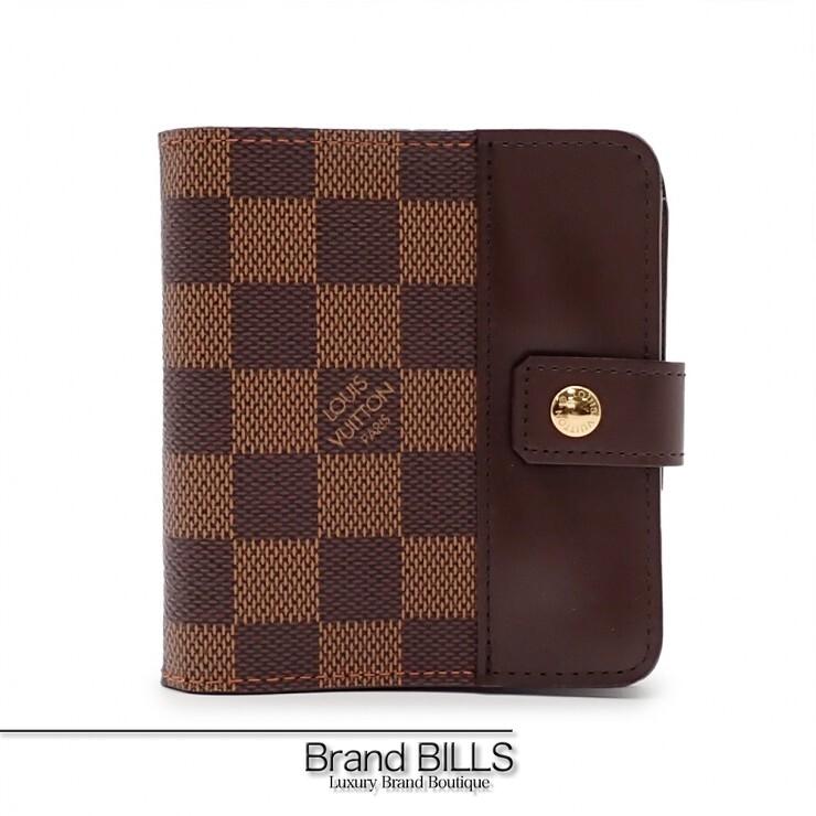 ルイヴィトン コンパクトジップ ダミエ LOUIS VUITTON 二つ折り財布