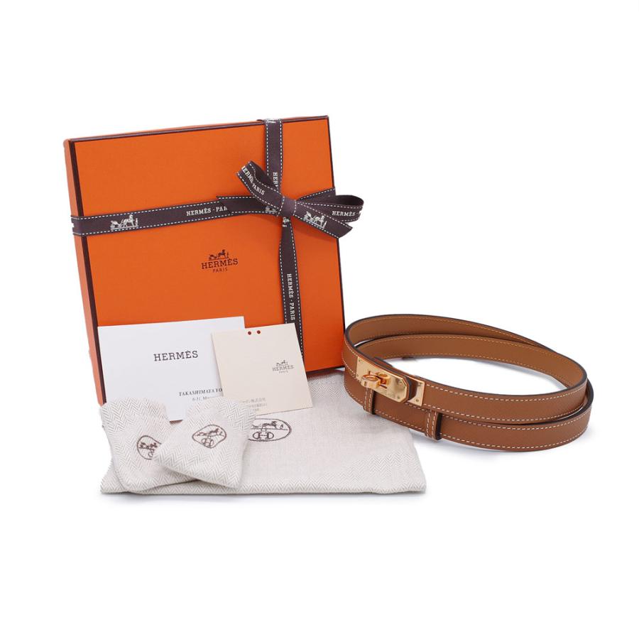 新品 HERMES エルメス ケリーベルト ヴォー・エプソン ゴールド ピンク